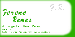 ferenc remes business card